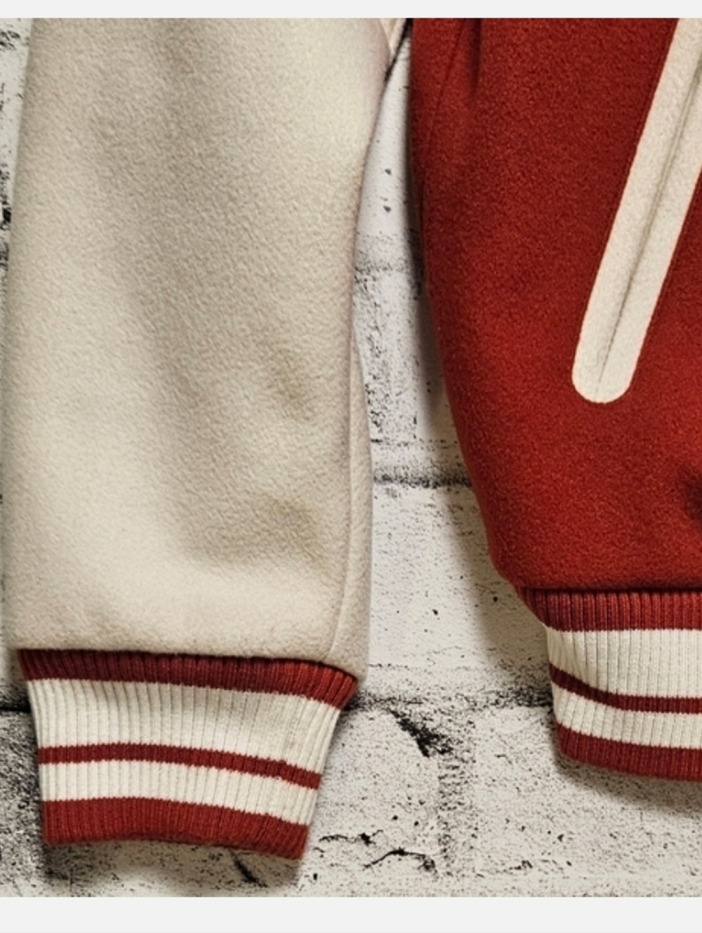 Zara Alpine Valley Varsity Jacket Red Ski Patch Wool Blend M - Picture 9 of 11